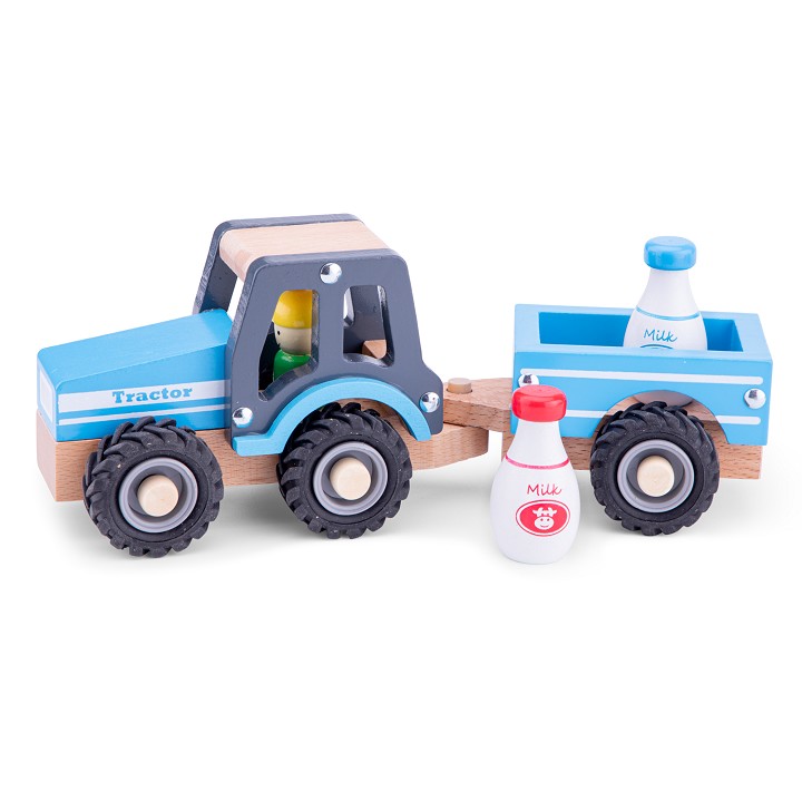 Tractor with trailer - milk bottles
